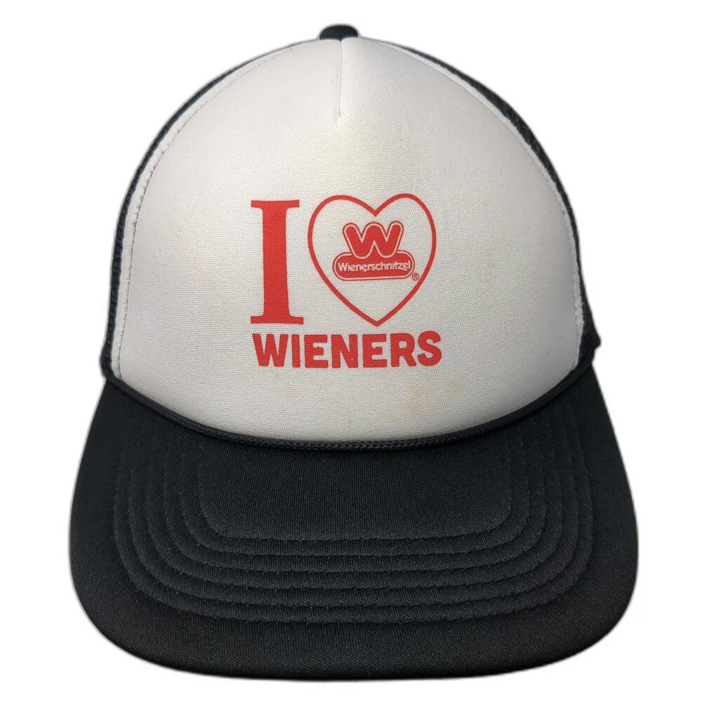 Clipper Trucker Hat Black One Size Snapback Mesh Wienerschnitzel I Love Wieners